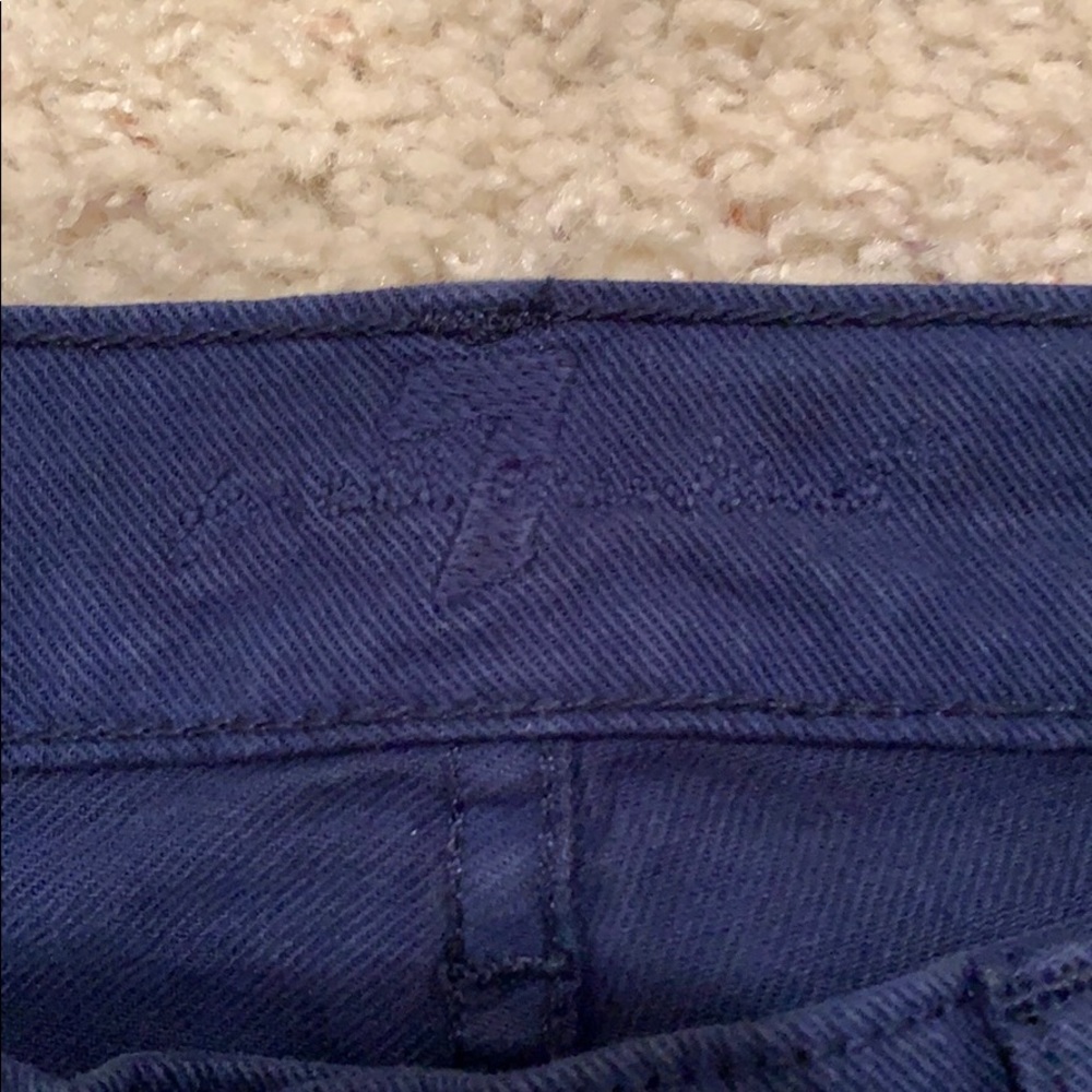 EUC 7FAM Blue Distressed slim cigarette jeans sz28 - Picture 5 of 8